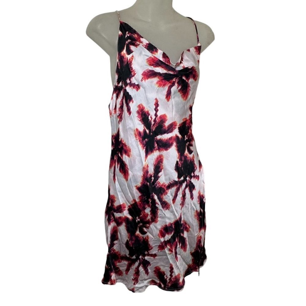 NWT Area Stars Palm Print Mini Slip Dress‎ Size L Women $125 - Picture 5 of 9